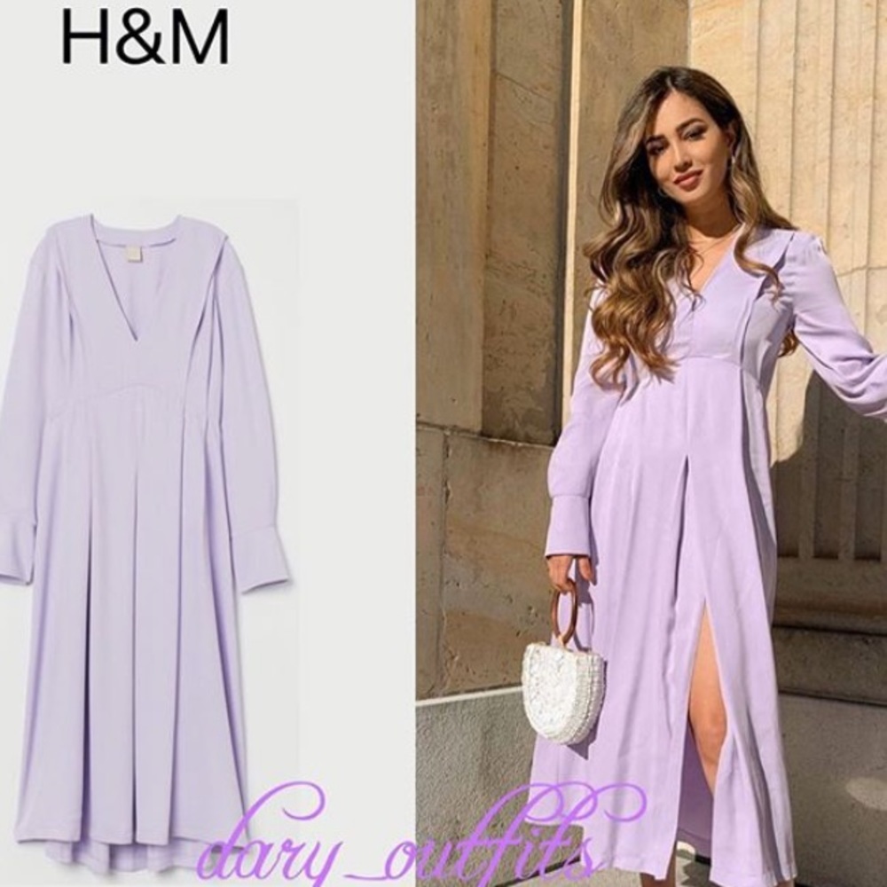 NWT V Neck Light Purple Maxi 100% Viscose Dress